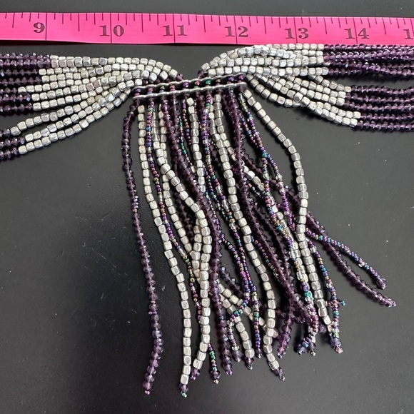 Purple Potay beaded tassel necklace by Himalayan Gems - Picture 9 of 13